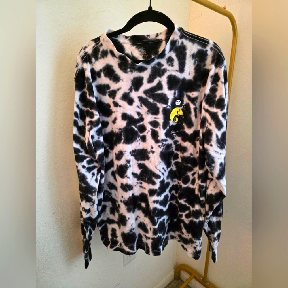 Disney Tie Dye Jack And Sally Long‎ Sleeve Shirt Size Small